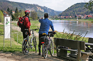 Radfahrer am Elberadweg