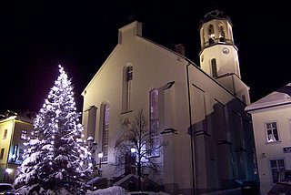 St. Laurentiuskirche in Auerbach zu Weihnachten